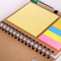 Notes autocollantes avec logo personnalisé Couverture en papier kraft Mini bloc-notes avec stylo
