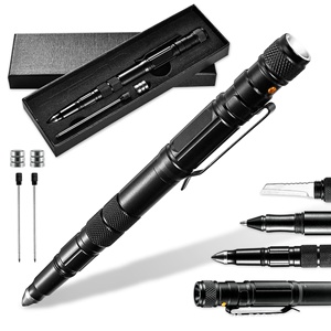 Herramienta de escape y defensa personal para coche, bolígrafo de metal negro con punta de acero de tungsteno, dispositivo antilobo, regalo de negocios para mujer, herramienta transfronteriza - Product Image 1