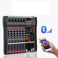 Lihui AM06 1moq Prix de gros abordable Console de mixage audio 6 canaux pour 2 microphones UHF Mini table de mixage DJ USB