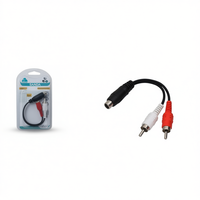 Adaptador de Cable de Audio Sanda RCA a 2RCA con Cubierta de PVC, 1 Conector Hembra a 2 Conectores Macho para Dispositivos de Audio y Video