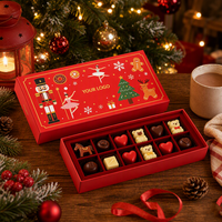Boîte cadeau de Noël rouge premium, emballage rigide en carton personnalisé pour emballage de bijoux de luxe