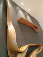 Art déco sur mesure, écologique, en bois courbé, art mural à grande échelle, décoration intérieure, table console pour hall d'hôtel, sculpture, salon