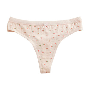 <span class=keywords><strong>Perizoma</strong></span> da donna sexy jacquard sottile, intimo femminile in cotone a vita bassa con fiocco, traspirante, taglie forti, stile seducente - Product Image 6