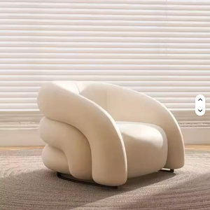 Sillón Moderno Curvo de Terciopelo, Sillón de Lujo Ligero, Muebles Comerciales, Vestíbulo de Hotel, Cafetería, Sala de Estar, Área de Recepción - Product Image 2