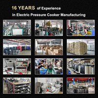 Casserole électrique à pression en acier inoxydable, pot intérieur industriel robuste, grande capacité 12L 15L