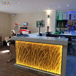 Barra de <span class=keywords><strong>Bar</strong></span> en Forma de L, Diseño Moderno y Contemporáneo, Personalizada, de Alta Gama, Gran Barra de <span class=keywords><strong>Bar</strong></span> de Acrílico y Mármol con Luces LED para Restaurante - Product Image 6
