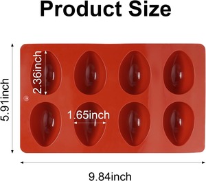 2 Pack Silicone <b>Egg</b> Molds 8 Cavity <b>Easter</b> 3D <b>Egg</b>-Shaped Silicone Baking Mold - Product Image 3
