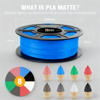 PRINTROO Filamento PLA Mate para Impresora 3D, 1.75mm, Textura Mate Escarchada, Bobina de Cartón Marrón, 1KG, para Bricolaje