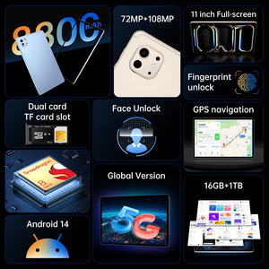 แท็บเล็ตสองซิม16GB + 1tgb พีซีแอนดรอยด์4G 5G IPS แท็บเล็ตเกม GPS - Product Image 4