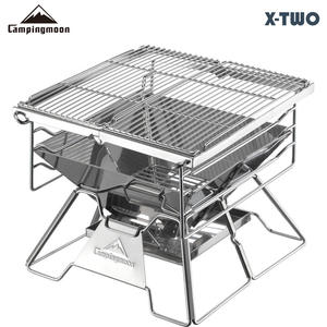 Juego de Parrilla para Barbacoa de Acero Inoxidable Campingmoon, Parrilla Portátil de Carbón para Exteriores, Accesorio para Estufa Multicombustible - Product Image 3