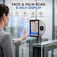 Terminal de Control de Acceso con Reconocimiento Facial y Huella Dactilar de 8 Pulgadas, Cámara Dual de 2MP con WiFi, Resistente al Agua IP65