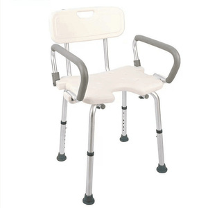 Shower <b>Chair</b> With Armrests And Backrest Aluminum Alloy Non Slip Bath Stool For <b>Elderly</b> Bathroom Safety Equipment - Product Image 3