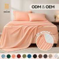 Draps extra doux de luxe en microfibre 90 g/m², taille Queen, ensemble de 4 draps pour la maison