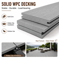 Planche de terrasse solide en WPC, imperméable et résistante à la décoloration, pour l'aménagement extérieur des patios et allées de complexes hôteliers
