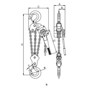 0.25t 0.5t 0.75t 1t 1.5t 2t 3t 6t 9t zincir ve kaldırma kolu vinç