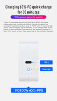 Chargeur mural rapide GaN 100W à 1 port USB-C certifié CB et homologué UL, prise US, pour téléphone portable et ordinateur portable, adaptateur PD Type-C, marque distributeur