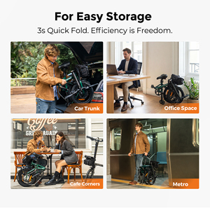 Engwe ZIP Electric Commuter <b>Bicycle</b> 25km/h 36V10Ah Lithium Battery 7-Speed Hydraulic Disc Brakes Aluminum <b>Frame</b> 16" Wheels 120km - Product Image 6