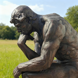 Estatua Moderna Personalizada de Bronce para Jardín, Estatua del Pensador con Acabado Patinado, Obra de Arte Metálica, Famoso Filósofo, Ángel para Exteriores, Fundición Esmaltada - Product Image 5