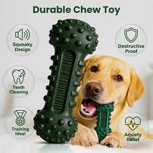 Jouet à mâcher en caoutchouc durable pour chiens, grande taille, couleur verte unie, jouet interactif pour animaux de compagnie pour une utilisation en intérieur - Product Image 5
