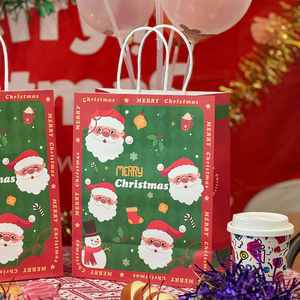 Bolsas de Papel Kraft Navideñas Personalizadas para Cafeterías, Tiendas de Bebidas, Entrega de Alimentos, Restaurantes, Laminación de Papel Blanco, Logotipos Impresos - Product Image 4
