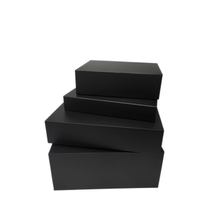 Boîte de vente au détail pliable magnétique en carton noir de 2 mm d'épaisseur, personnalisée en gros, avec doublure en éponge, matériaux recyclés, finition mate - Product Image 1