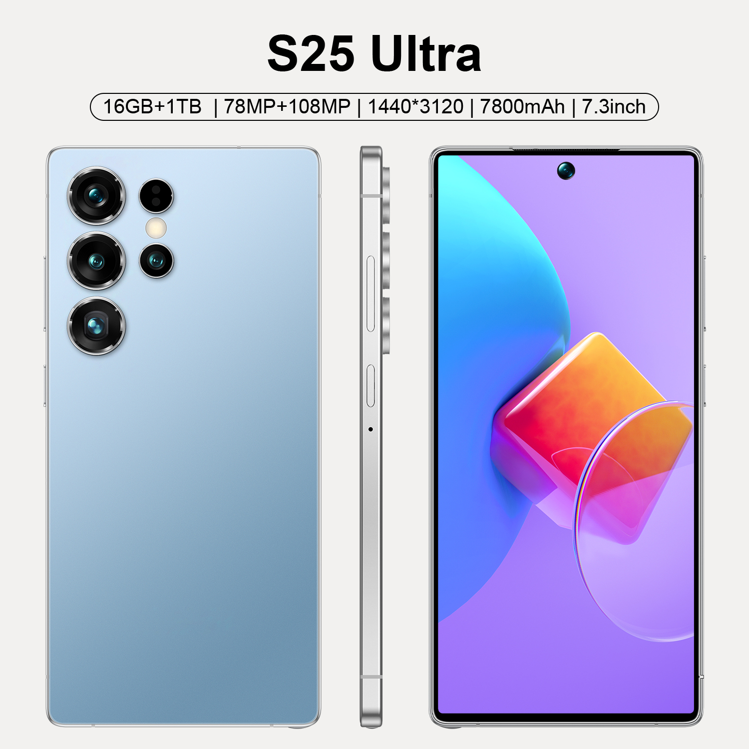 [Готов в наличии] Новый сотовый телефон S24 S25 ультра 5G 4G LTE 5G большой экран HD Мобильный телефон Android показать 256GB смартфон