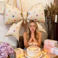 Grands ballons en aluminium en forme de cœur avec nœud papillon, ballons géants en forme de nœud pour la décoration de fête d'anniversaire