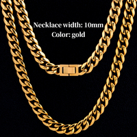 Cubin Link Collier Hip Hop pour homme en acier inoxydable Bling Gold Finish Miami Iced Cuban Link Chaîne Moissanite Collier Hiphop