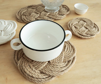 Sous-verre rond isolant thermique en lin pour la maison et la cuisine, idéal pour tasses, assiettes et napperons - Collection 2026