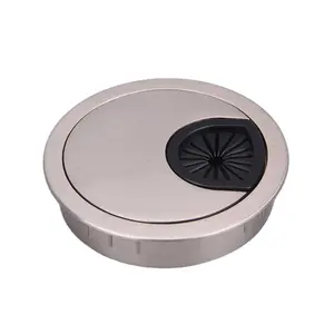 Round Shape Office Hardware Zinc Alloy Desk Grommet Metal Wire Hole Covers Computer Table Cable Grommets