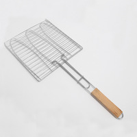 Ensemble de grille de barbecue en fil métallique et pinces pour l'extérieur, multifonctionnel, facile à nettoyer, pour poisson grillé, hot-dogs, hamburgers