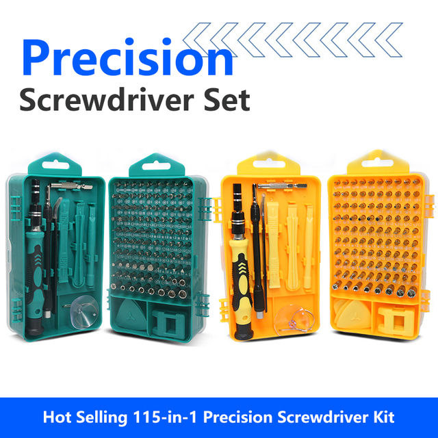 115-in-1 Precision Screwdriver Set, CR-V Steel Repair Tool Kit for Phone, Laptop, Electronics