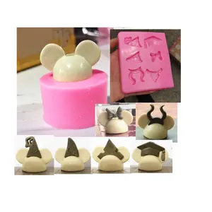 palette silicon khuôn Suppliers-Chuột Mickey 6042 Với Mũ Palette Silicone Straw Topper Khuôn