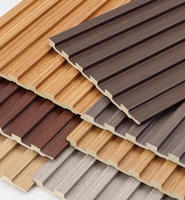 Panneaux de grille en bois massif finition charbon de bambou moderne, revêtement mural personnalisé en maille rouge pour chambre et salon