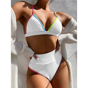 Set Bikini a vita alta 2 pezzi da spiaggia e accessori da spiaggia - Product Image 6