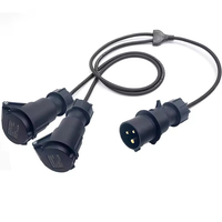 Cable Divisor ABCCABLS 16A CEE Macho a Doble Hembra |   Cable de Extensión Industrial de PVC 1 a 2 para Iluminación de Escenarios