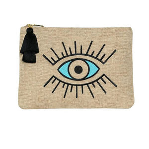 Pochette cosmétique en jute naturelle, nouvelle conception, sur mesure, neuve, sac à main en toile de jute pour femmes, rangement de maquillage - Product Image 2
