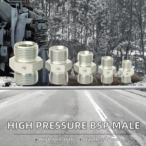 Raccord double mâle BSP forgé en acier inoxydable haute pression pour siège conique à 60 degrés ou joint collé - Product Image 2