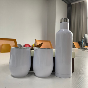 1ชิ้นขวดและแก้วน้ำเก็บความร้อนขนาด12ออนซ์และ17ออนซ์ชุดของขวัญไวน์ผนังสองชั้นสูญญากาศสำหรับการกดความร้อนระเหิดสำหรับงานฝีมือ DIY - Product Image 4