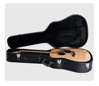 Custom Logo Low Price Hard Guitarra Case Leather Acoustic Folk Classical Plush Lining Guitar Box Bag for String Instrument