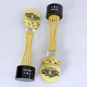 Premio Personalizado Columna Espiral Dorada - Trofeo Premium con Placa de Cristal Redonda para Conferencia 2026 MH-J029 - Product Image 3