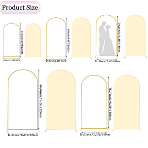 Support d'arche de ballons réglable en métal doré SHJY FY-JSGM 6FT-7.2FT <span class=keywords><strong>pour</strong></span> toile de fond florale de <span class=keywords><strong>mariage</strong></span>, cadre de fête d'anniversaire, événement, photomaton - Product Image 2