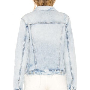 Nueva <span class=keywords><strong>moda</strong></span> elegante agobiados <span class=keywords><strong>jeans</strong></span> 2019 mujeres chaqueta de denim - Product Image 3