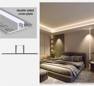 Gran oferta, tira de <span class=keywords><strong>luz</strong></span> Led integrada, retroiluminación oculta, marco de gabinete, iluminación de techo lineal, tira de <span class=keywords><strong>luz</strong></span> con ranura de aluminio para escalera - Product Image 5