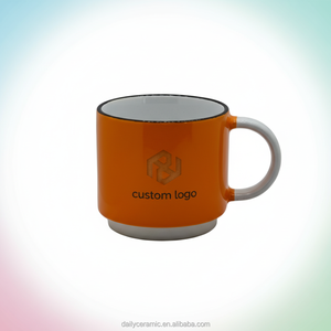 Tazze da Caffè in Ceramica Arancione con Logo Personalizzato, Tema <span class=keywords><strong>Halloween</strong></span>, Tazza in Gres per Casa, Ufficio, Feste e Regali - Product Image 3