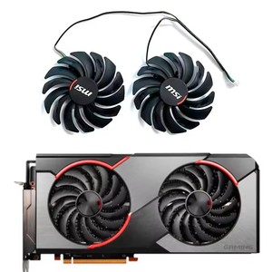 Lzqly พัดลมระบายความร้อน PLD10010S12HH การ์ดจอ RX5700 GPU, พัดลมระบายความร้อนสำหรับการเล่นเกม <span class=keywords><strong>MSI</strong></span> RX 5700 <span class=keywords><strong>5600</strong></span> <span class=keywords><strong>XT</strong></span> การ์ดจอเกม X - Product Image 1