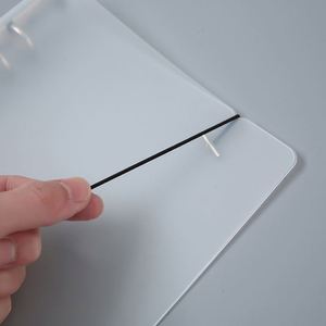 Classeur à 4 anneaux en PP givré avec sangle élastique, carnet semi-transparent à feuilles mobiles pour le bureau et la papeterie scolaire - Product Image 4