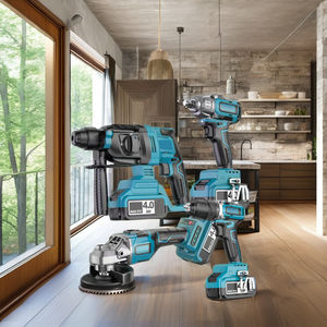 Vente directe d'usine Ensemble d'outils électriques 4 en 1 Perceuse électrique sans fil au lithium rechargeable Clé à chocs Meuleuse d'angle Marteau électrique - Product Image 5