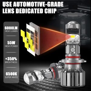 Giá tốt nhất LED chiếu tự động hệ thống chiếu sáng mini <span class=keywords><strong>lens</strong></span> 55 Wát 6000LM H4 H7 H11 9005 9006 đèn pha Bóng đèn - Product Image 3