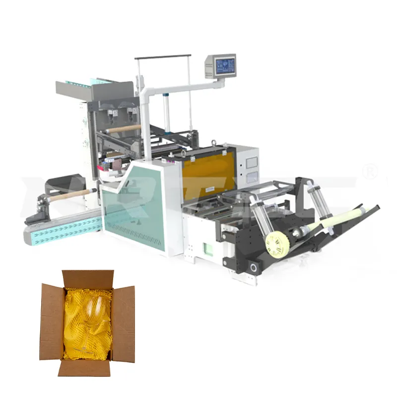 2024 New Market Easy Install Packaging Protective Kraft Paper Slitting Rewinding Cushion Honeycomb Paper Machine